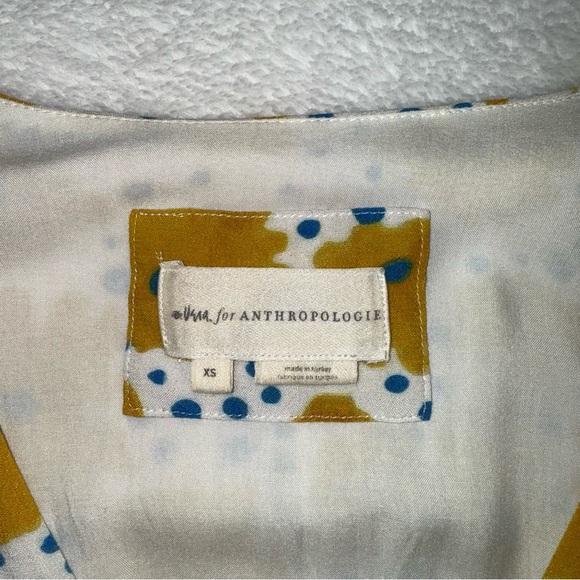 Vera For Anthropologie Buttercup Cheerful Floral Print Mini Dress Sz XS Yellow - Picture 6 of 13